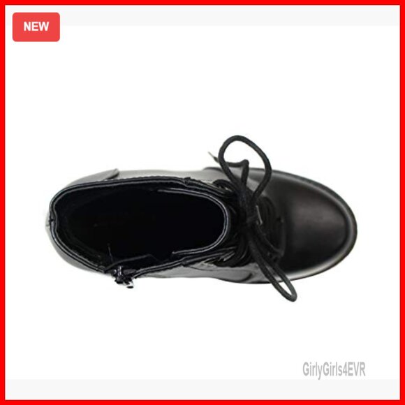 Lace Up Ankle Boots with Stacked Heel and Side Zipper - Picture 5 of 5